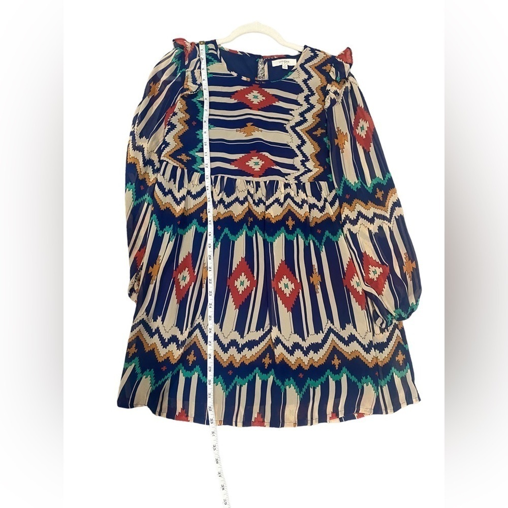 UMGEE Aztec Southwest Tribal Designed Ruffle Dress size Small - Picture 3 of 5